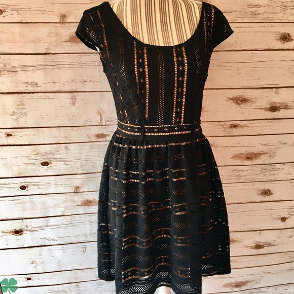 Jodi Kristopher's Black Lace Dress Size 9 Juniors - Picture 6 of 9